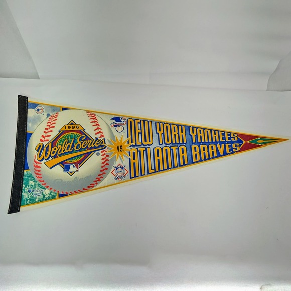 1996 New York Yankees vs Atlanta Braves World Series Pennant DEREK JETER - Picture 2 of 3